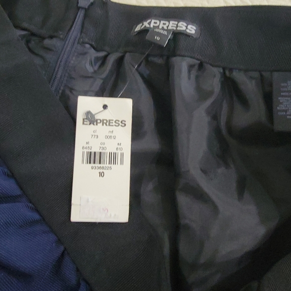 NEW Express Black and Blue Women's Skirt Size 10 Color Block Full - Picture 12 of 13